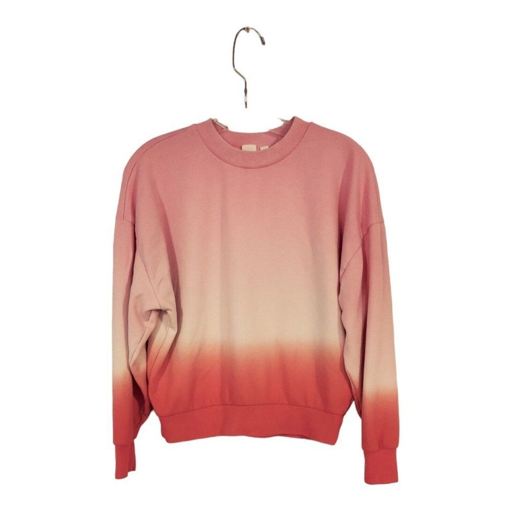 GAP Pink Womens Pullover Sweatshirt Size S Long Sleeve Tie-Dye Crew Neck